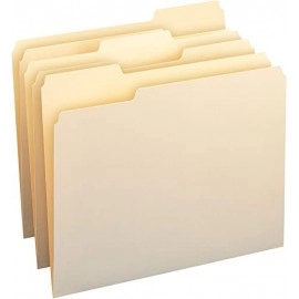 GoyRrbay 1/3-Cut Tab, Assorted Positions File Folders, Letter Size, Manila - Pack of 100