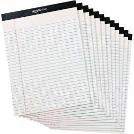 GoyRrbay Wide Ruled 8.5 x 11.75-Inch Lined Writing Note Pads - 12-Pack (50-sheet), White